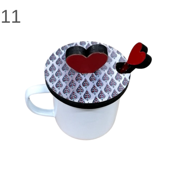 Enamel Mug With Spoon and Lid - (Various) - Image 11