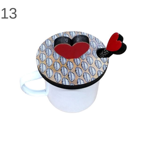 Enamel Mug With Spoon and Lid - (Various) - Image 13