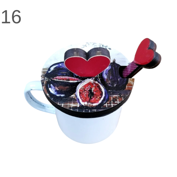 Enamel Mug With Spoon and Lid - (Various) - Image 16