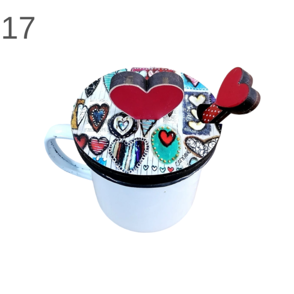 Enamel Mug With Spoon and Lid - (Various) - Image 17