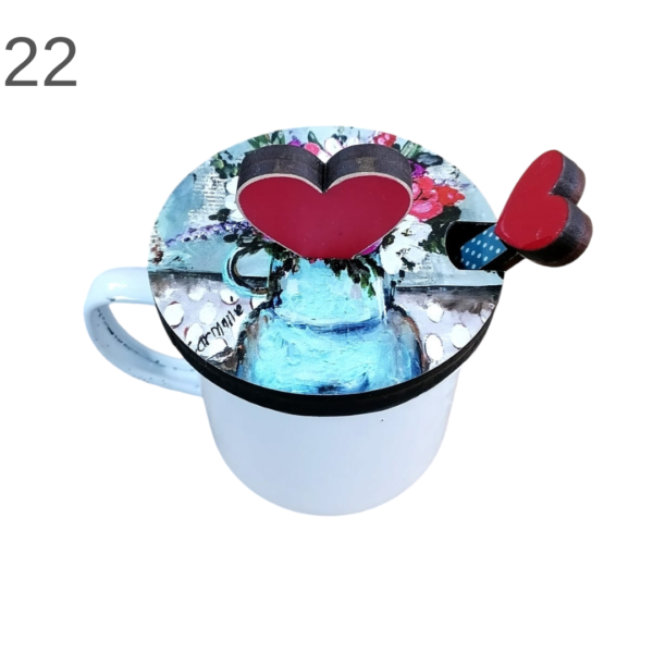Enamel Mug With Spoon and Lid - (Various) - Image 22