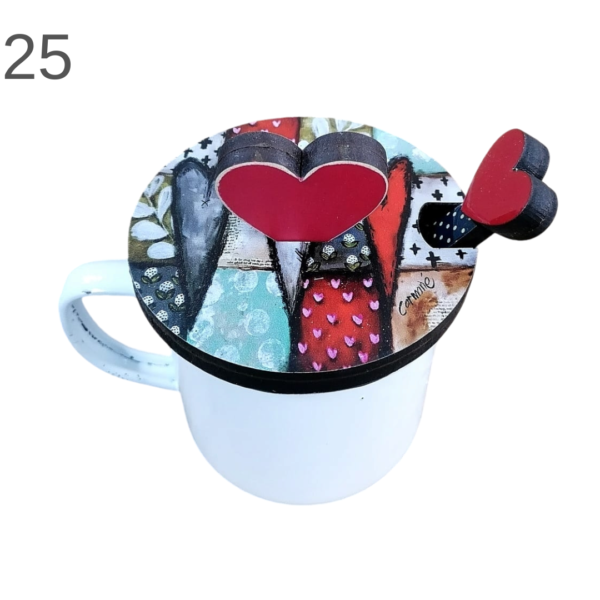 Enamel Mug With Spoon and Lid - (Various) - Image 25