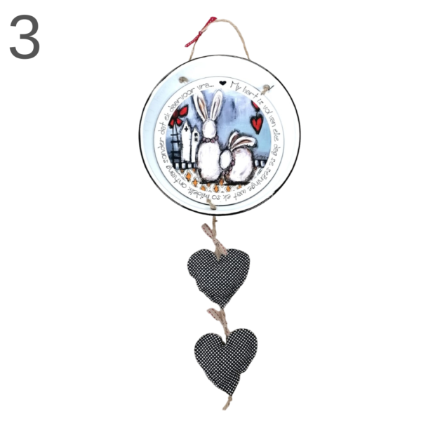 Hanging Enamel Bowl With Hearts - (Various) - Image 3