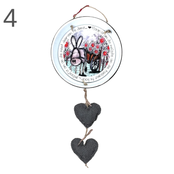 Hanging Enamel Bowl With Hearts - (Various) - Image 4