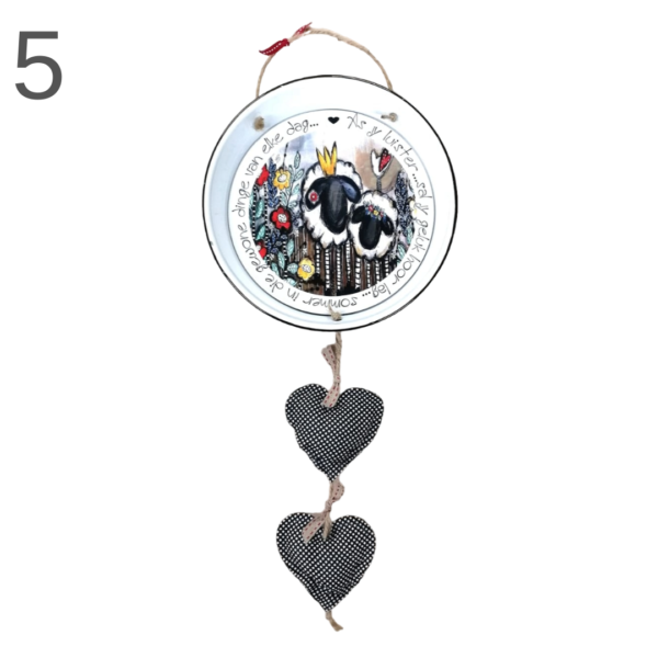 Hanging Enamel Bowl With Hearts - (Various) - Image 5