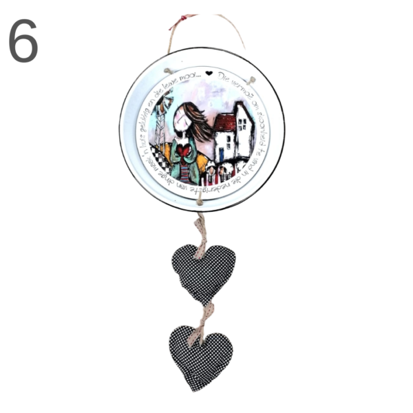 Hanging Enamel Bowl With Hearts - (Various) - Image 6