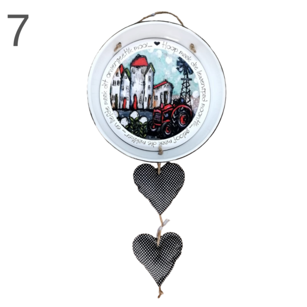 Hanging Enamel Bowl With Hearts - (Various) - Image 7