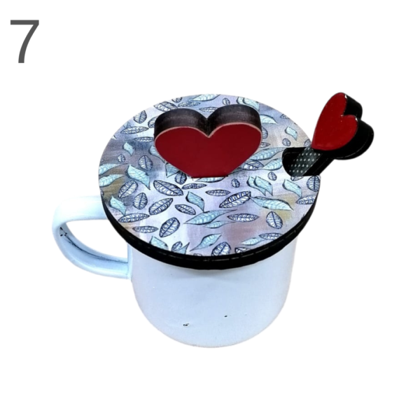 Enamel Mug With Spoon and Lid - (Various) - Image 7