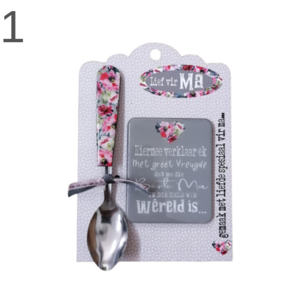 Mom Teaspoon & Magnet Combo - (Various)