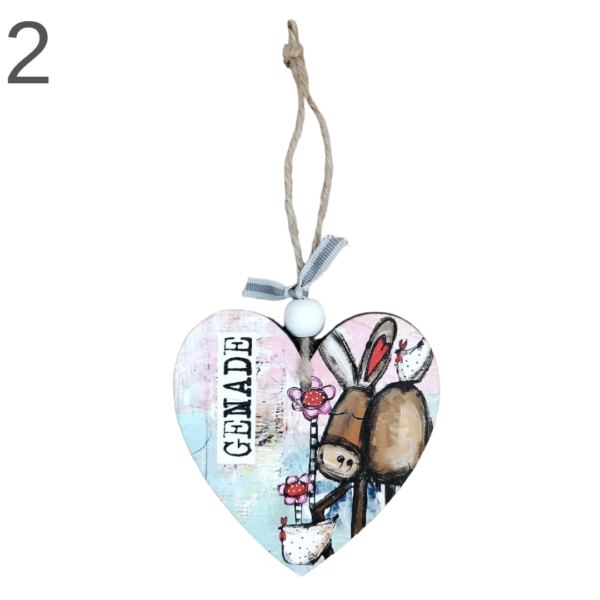 Small Hanging Heart With Bead- (Various) - Image 2