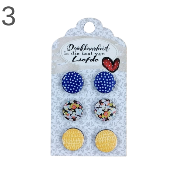 Earring Combo set of 3 studs - (Various) - Image 3