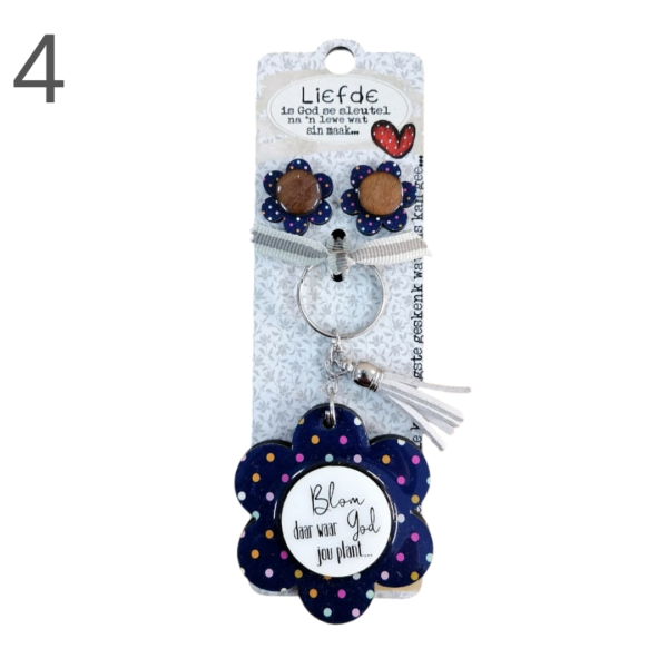 Flower Keyring & Earring Combo - (Various) - Image 4