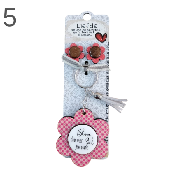 Flower Keyring & Earring Combo - (Various) - Image 5