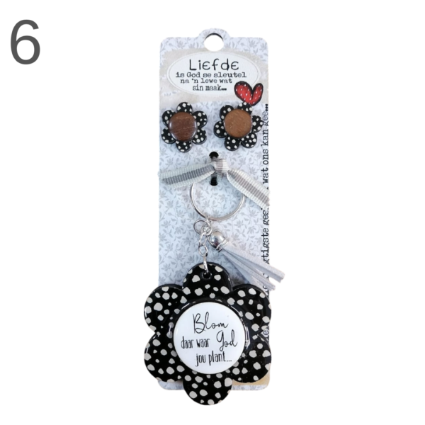 Flower Keyring & Earring Combo - (Various) - Image 6