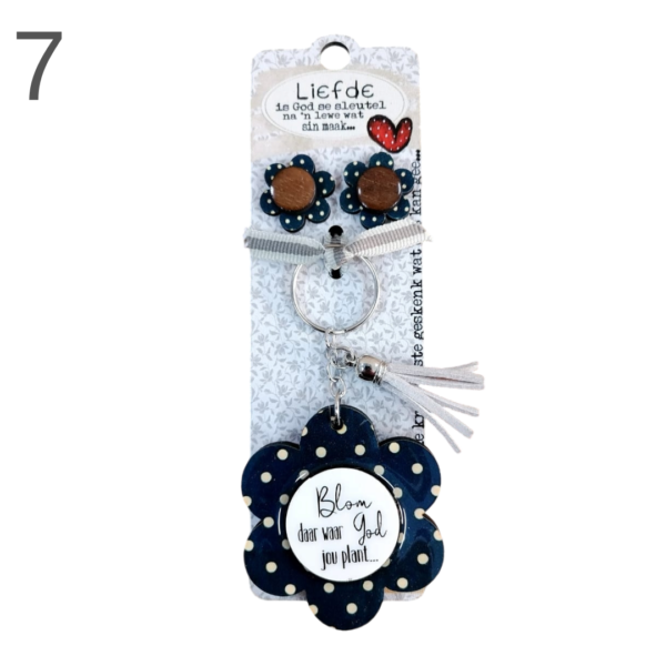 Flower Keyring & Earring Combo - (Various) - Image 7