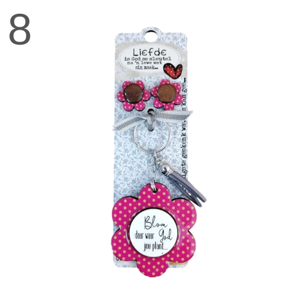 Flower Keyring & Earring Combo - (Various) - Image 8