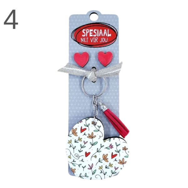 Heart Keyring & Earring Combo - (Various) - Image 4