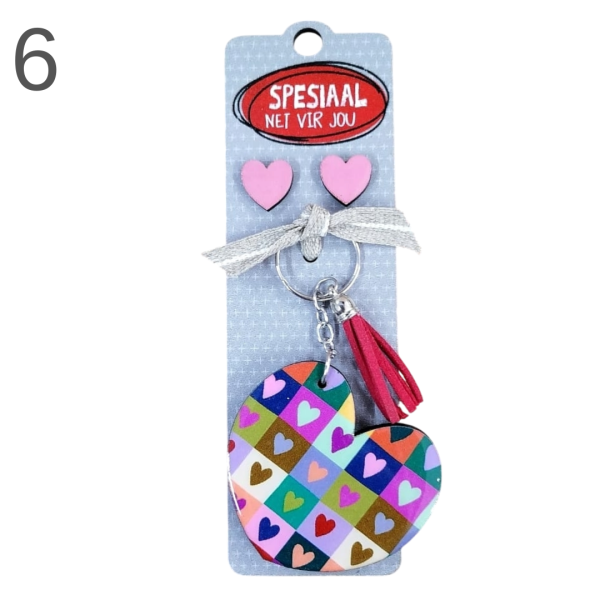 Heart Keyring & Earring Combo - (Various) - Image 6